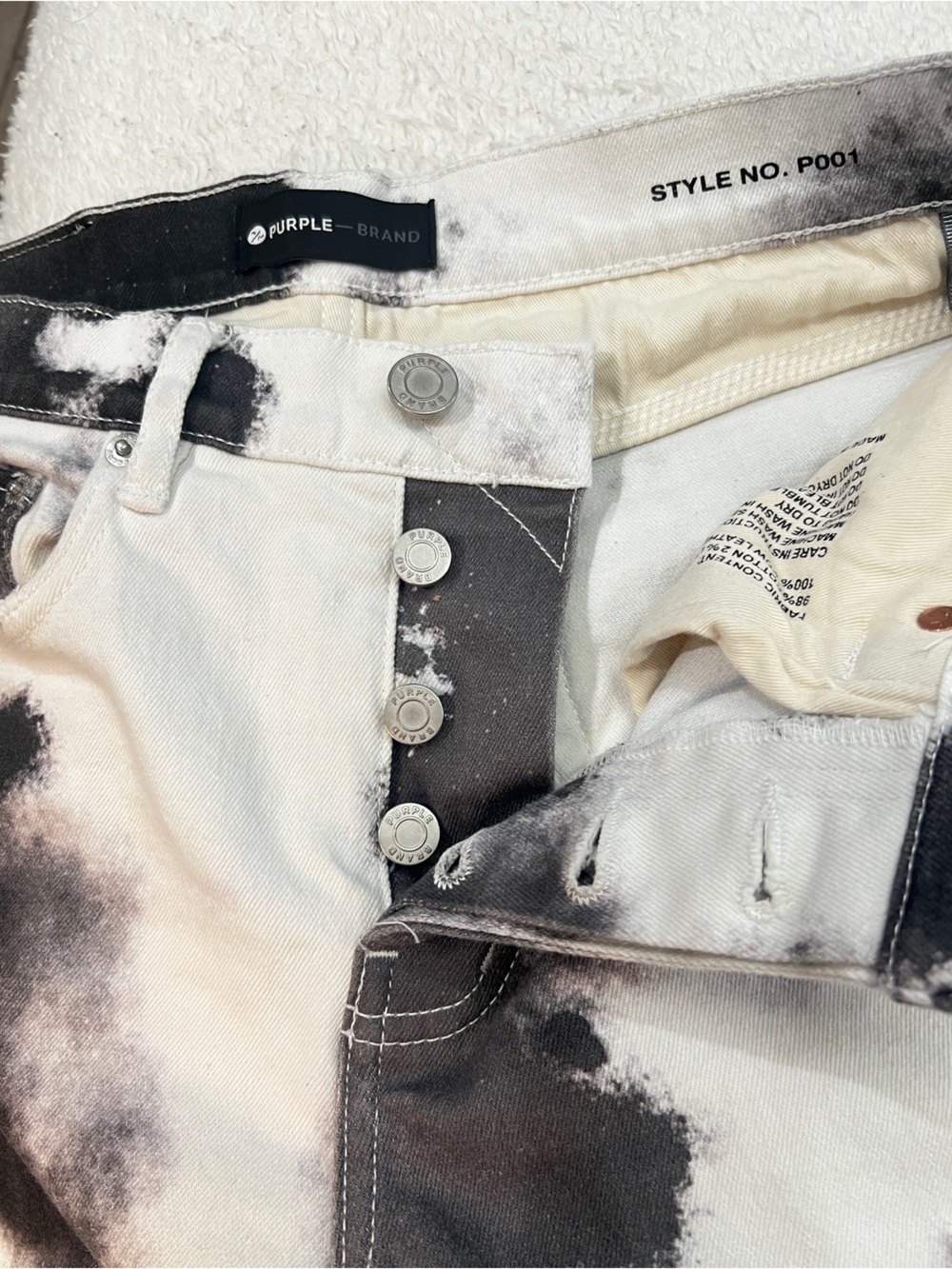 Men’s Purple Brand P0001 Cloud Print Distressed Slim-Fit Jeans Size 28 - Picture 13 of 15